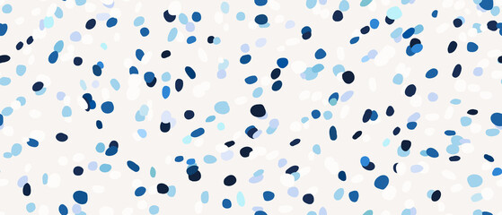 Materiał do szycia Simple bright blue dot modern abstract print. Creative collage seamless pattern design