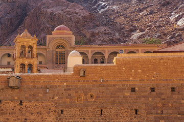 Fototapeta premium St. Catherine's Monastery, located in the desert of the Sinai Peninsula in Egypt at the foot of Mount Moses in the place where the Bible says Moses saw the burning bush.