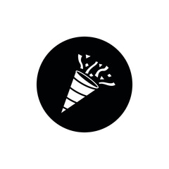 Confetti pop icon circle background black color editable. confetti vector. celebration icon.