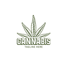 Cannabis logo. vector illustration logo design.