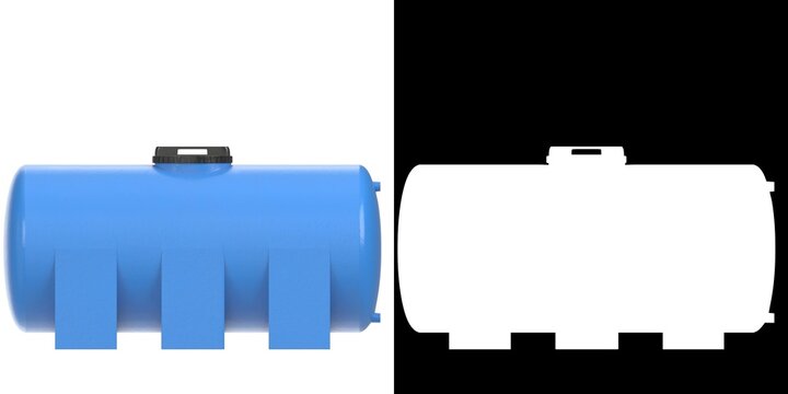 3D rendering illustration of a plastic water storage tank