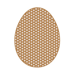 Painted golden egg with dot pattern isolated on white. Happy Easter