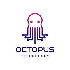 octopus technology logo design © kura