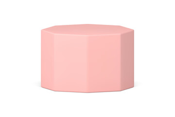 Realistic hexagon advertising marketing display product presentation render studio stage 3d vector