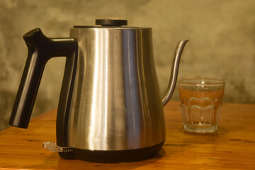 Teapot and coffee glass