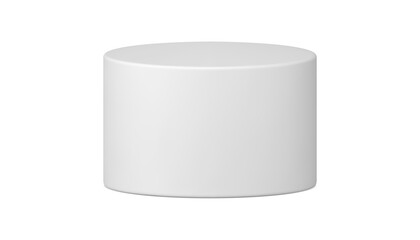 White 3d realistic cylinder pillar empty museum stage, pedestal product podium vector illustration