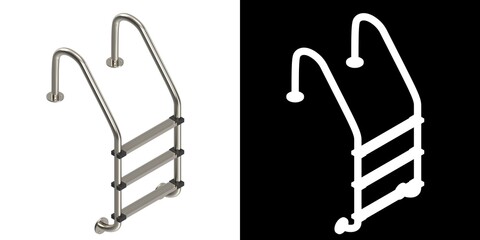 3D rendering illustration of a pool ladder © Francesco Milanese