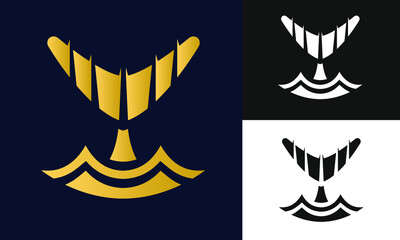 Boomerang and tail fish abstract illustration, suitable for fish, seafood and ocean related content.