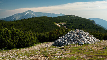 Fototapeta na wymiar Scenic view from Rax mountains on a sunny morning in summer