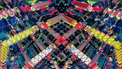 Digital garbage, grange glitch or error. Abstract technology. Futuristic virtual world. Cyberspace background 3d rendering