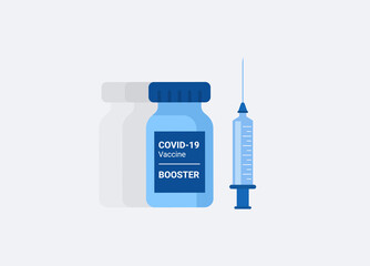 Booster shot. Covid 19 vaccination. Third dose of vaccine. Vector