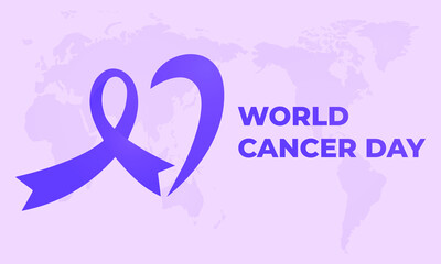 Obraz na płótnie Canvas illustration of world cancer day with a simple and clean background concept, suitable for world cancer day content and related to cancer day.