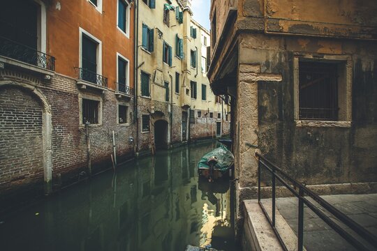 a small canal in venice