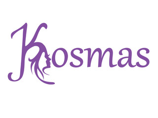 illustration Kosmas logo cosmetologists cosmetology beauty girl profile face transformation beautiful hair beautiful girl for packaging web page printing lettering beautiful letter mystery meaning s