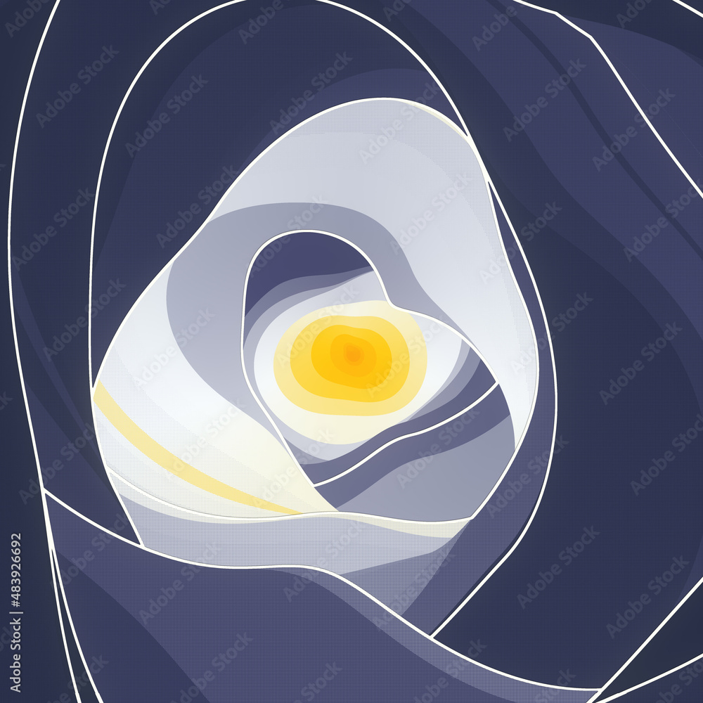 Aufkleber Wavy colorful tunnel digital illustration. Abstract background concept. Modern 3d rendering pattern