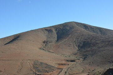 View of the mountain landscape. Fuerteventura. Canary Islands. Spain