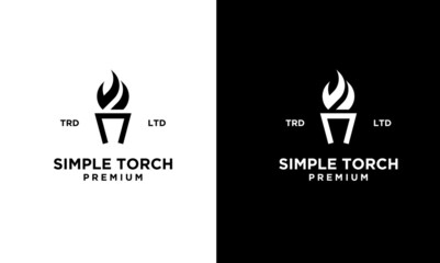 premium black Torch Logo vector symbol illustration design