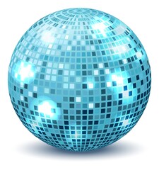 Vintage party light. Blue reflective disco ball