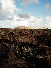 Paysage volcanique sur l'île de Lanzarote dans les Canaries