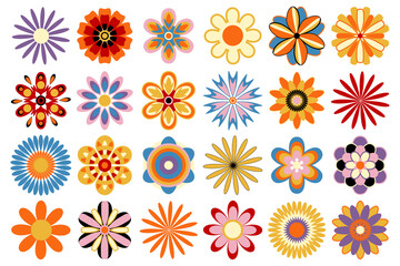 Collection decorative flowers