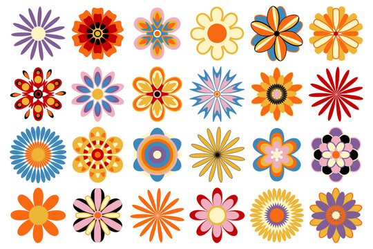 Collection decorative flowers