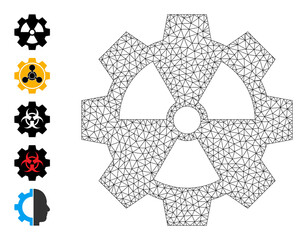 Vector atomic industry mesh icon model. Abstract flat mesh atomic industry, designed with flat mesh.