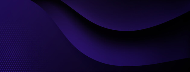 Abstract background made of curved lines and halftone dots in dark blue colors