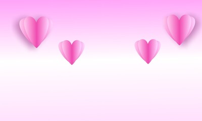 3D render happy valentine's day heart shaped pink background