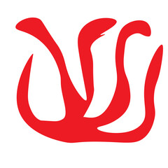 Obraz premium Simple Abstract Shape Cadmium Red