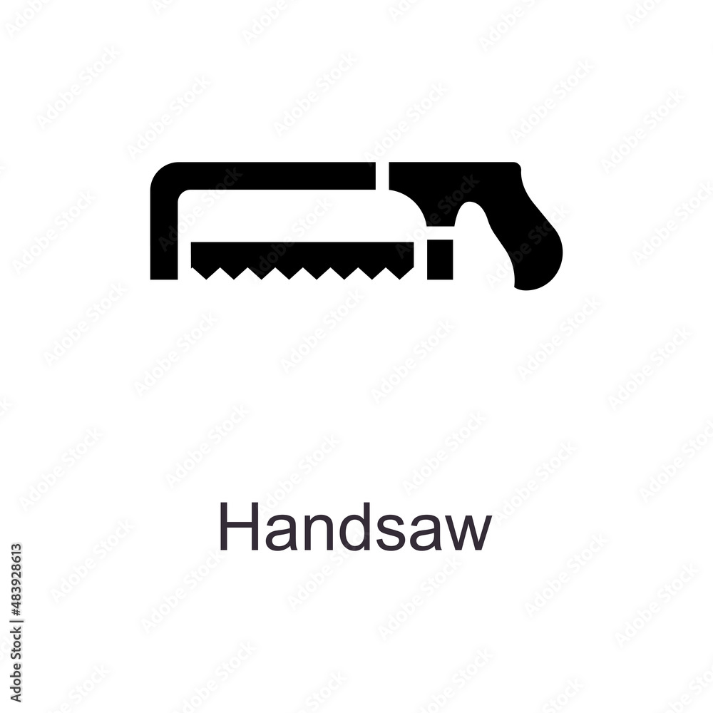 Poster handsaw vector solid icon design illustration. home improvements symbol on white background eps 10 f
