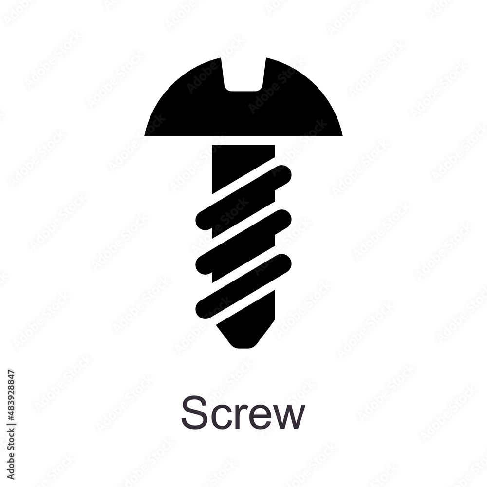 Poster screw vector solid icon design illustration. home improvements symbol on white background eps 10 fil