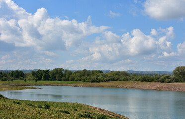 Stunning Landscape with a Winding  River Through the Spring