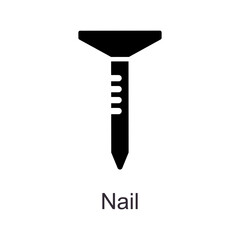Nail vector Solid Icon Design illustration. Home Improvements Symbol on White background EPS 10 File