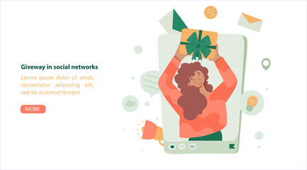 Giveaway enter to win poster template design for social media post or website banner.