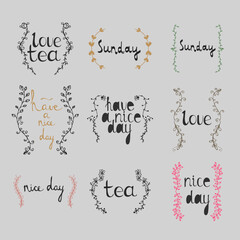 hand drawn decorative frames for greeting cards or wedding invitation