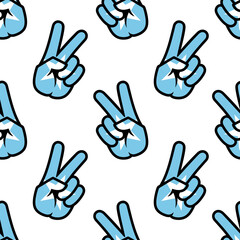 Fototapeta premium Somalia flag in the form of a peace sign. Seamless background. Gesture V victory sign, patriotic sign, icon for apps, websites, T-shirts, souvenirs, etc., isolated on white background