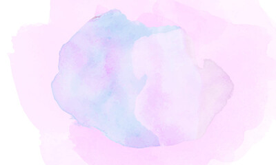Pink watercolor spot on a white background, blue shades of color.