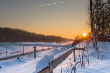 Polska Gdynia Zimą o wschodzie słońca