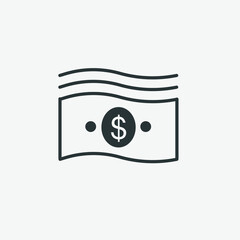 Money, dollar, currency icon vector illustration.