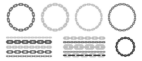 Obraz premium Cool Chain Brush Circle Shape Vector Design.