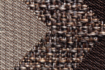 texture of jacquard fabric with geometric pattern close-up