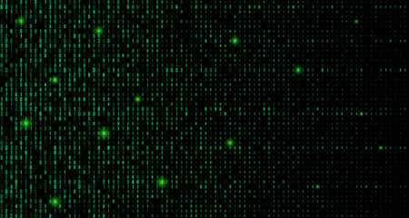 A stream of binary matrix code on the screen. numbers of the computer matrix.