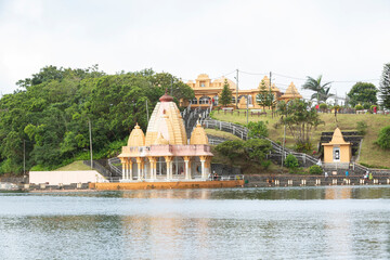 Temple at the sacred lake of Grand Bassin in the south of the republic of Mauritius.