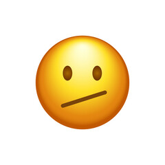 Face with diagonal mouth social media emoji isolated on white background. Emoticon symbol modern, simple, vector, icon for website design, mobile app, ui. Vector Illustration