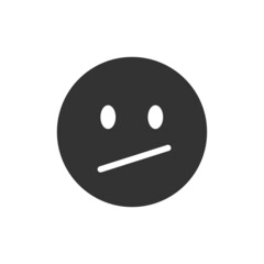 Face with diagonal mouth social media emoji isolated on white background. Emoticon symbol modern, simple, vector, icon for website design, mobile app, ui. Vector Illustration