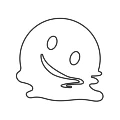 Melting face line social media emoji isolated on white background. Emoticon symbol modern, simple, vector, icon for website design, mobile app, ui. Vector Illustration