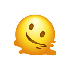 Melting face social media emoji isolated on white background. Emoticon symbol modern, simple, vector, icon for website design, mobile app, ui. Vector Illustration