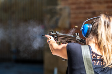 target shooting at a shooting range with an automatic weapon