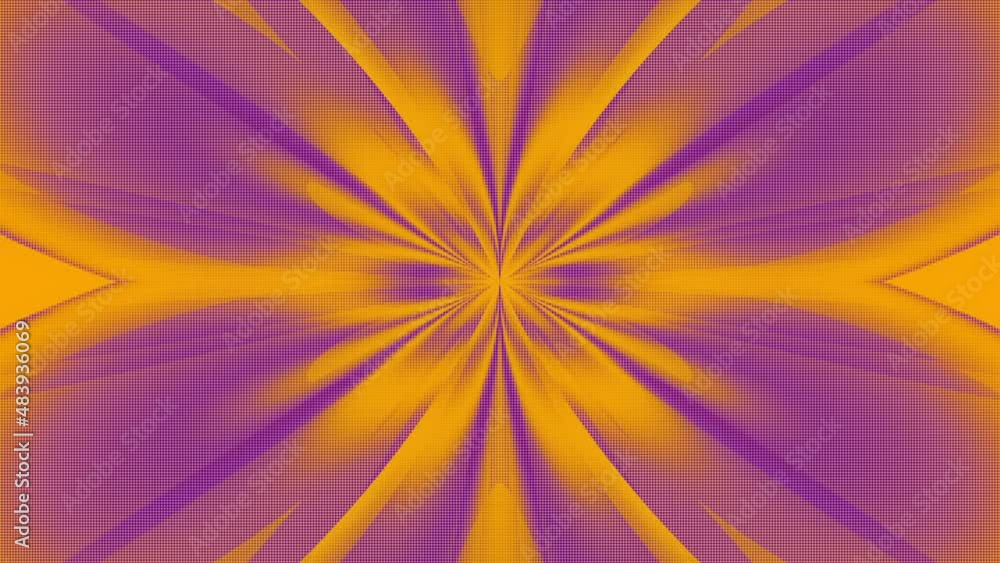 Aufkleber Endlessly moving neon colored kaleidoscopic pattern. 3d render loop animation HD