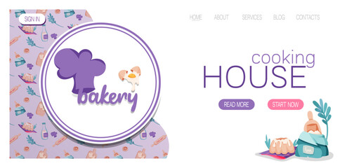 The image can be used as a template for the bakery's website page.